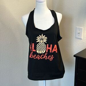 Aloha Beaches Black Tank Top